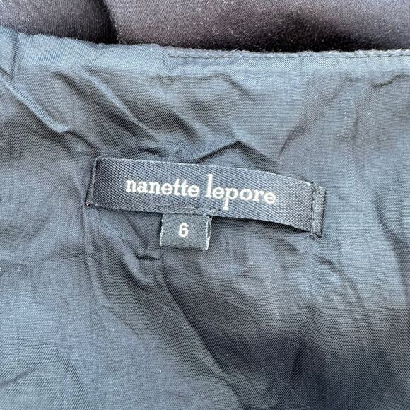 Nanette Lepore Women's Black Red Floral Polka Dots Cap Sleeve Mini Dress Size 6 - Picture 7 of 7